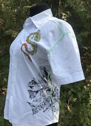 Рубашка мужская в китайском стиле bigness trade mark принт дракона4 фото
