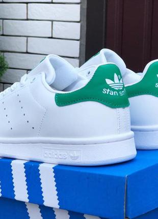 Р. 38-40 кроссовки adidas stan smith (бело/зеленые)3 фото