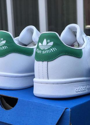 Р. 38-40 кроссовки adidas stan smith (бело/зеленые)6 фото