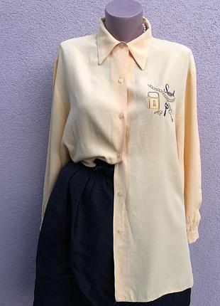 Винтаж,жёлтая рубашка,блуза с вышивкой,haute couture,histore de plaire.