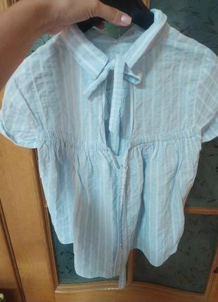 Хлопковый топ блуза в полоску с завязками на спинке от zara,p. xs2 фото