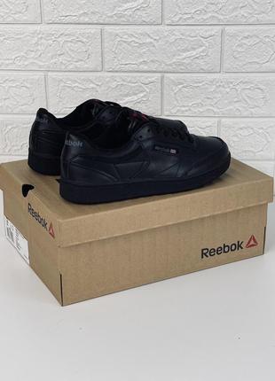 Кроссовки кеды мужские кожаные reebok classic leather black кросовки рибок класик8 фото