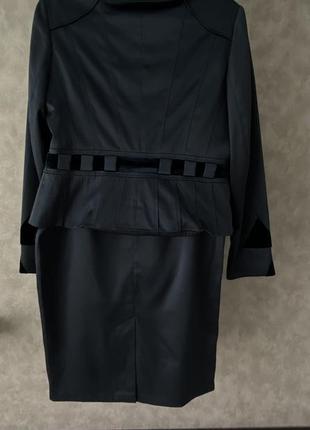 Чорний костюм зі спідницею 'оксана'2 фото
