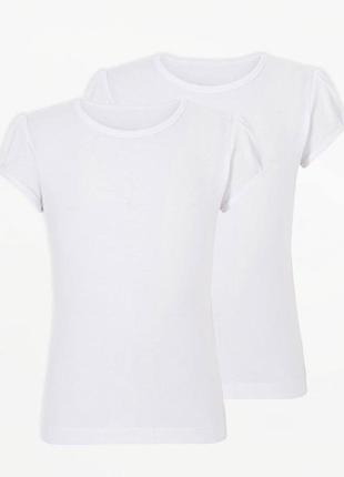 Футболка дитяча біла однотонна george р.98/104, 104/110см