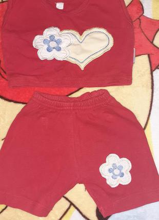 Костюм трикотажный шорты,топ