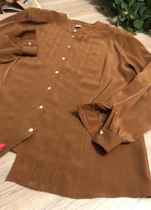 Вільна шовкова блузка сорочка кофточка8 фото