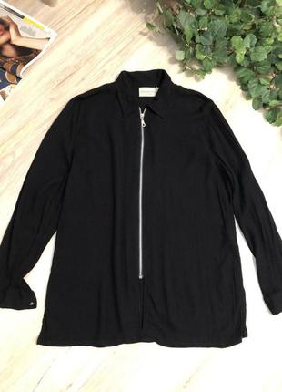 Вільна чорна легка блузка сорочка кофточка6 фото