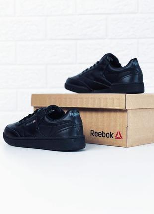 Кеды мужские кожаные reebok classic leather black кросовки рибок класик7 фото
