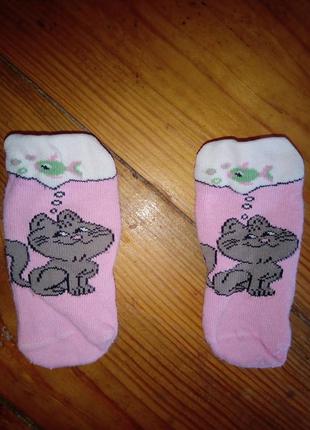 Розовые носочки на девочку красивые носки с котиком3 фото