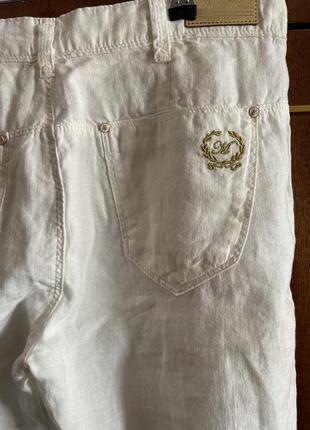 Женские новые брюки , белые штаны , лён, льон, новые с биркой7 фото
