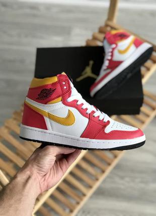 Nike jordan retro 1 женские кроссовки найк джордан красно белые