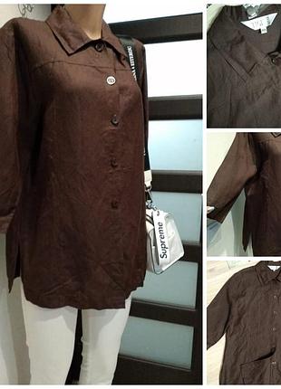 Натуральный лен стильная блузка рубашка кофточка