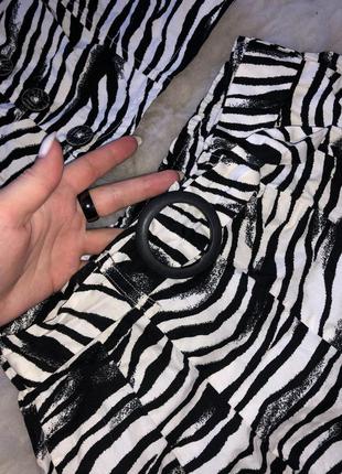 Костюм комплект шорты топ зебра анималистический принт хлопок пуговицы9 фото