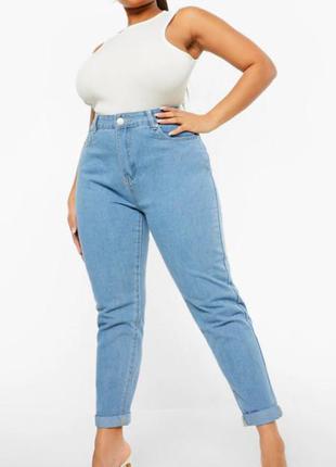 Мегакруті джинси мом висока посадка батал boohoo