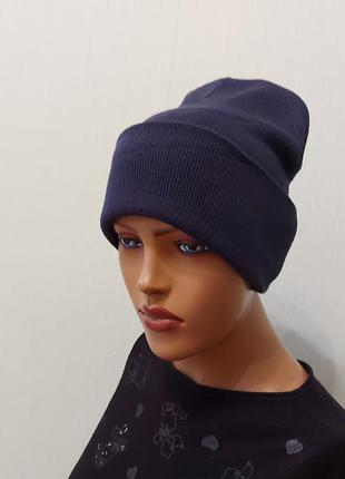 Стильная шапка  в ркбчик 54-56