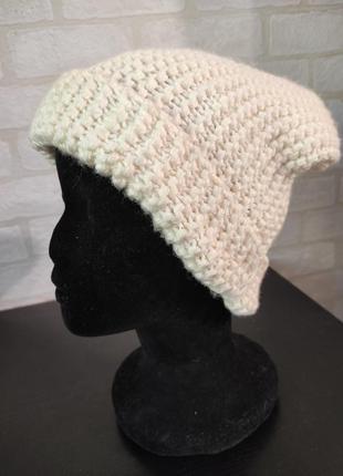 Стильная, теплая, зимняя, вязанная шапочка бини.7 фото