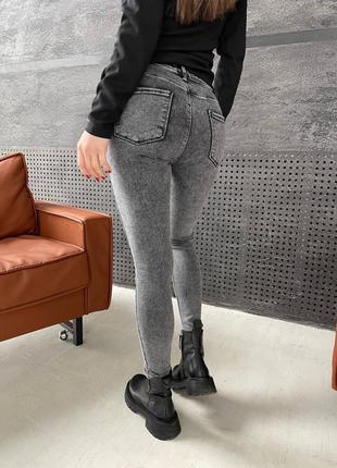 Идеальные базовые джинсы, р.26,28,29,30, стрейч-коттон, графит5 фото