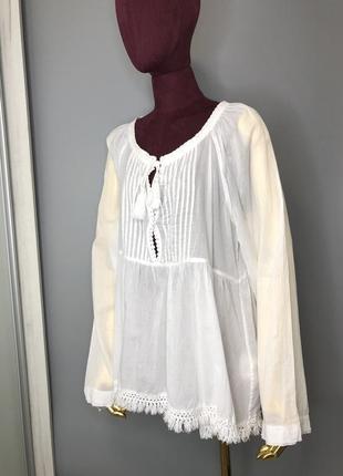 Фірмова біла блуза в етнічному стилі вишиванка бавовна сбавочная бебидолл rundholz owens