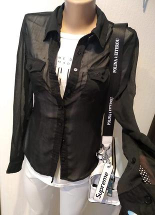 Шикарная лёгкая прозрачная блузка рубашка кофта