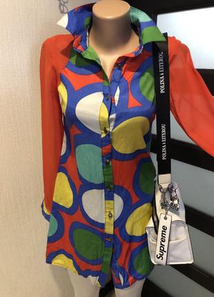 Тончайшая легкая блузка рубашка кофточка туника2 фото