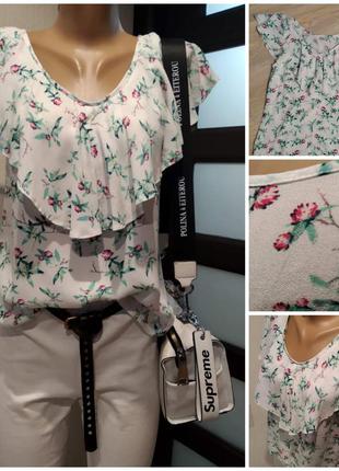 Тонкая легкая свободная блузка рубашка кофточка