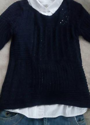 Темно-синій пуловер1 фото