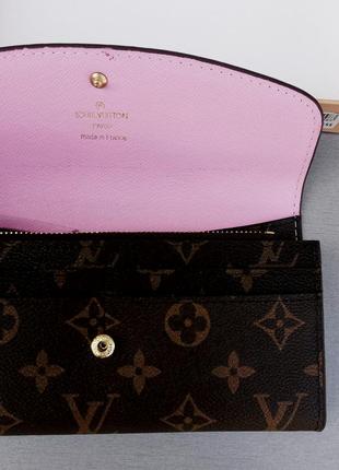 Louis vuitton кошелек женский коричневый с розовым3 фото