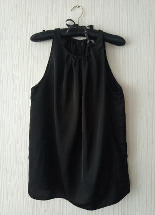 Базовый черный топ майка mango свободного кроя блузка без рукавов mango suit
