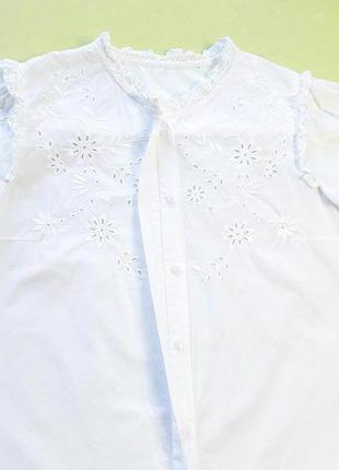Шикарная блузка с прошвой и вышивкой от dorothy perkins4 фото