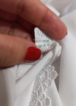 Шкільний комплект спідниця з мереживом + біла блуза6 фото