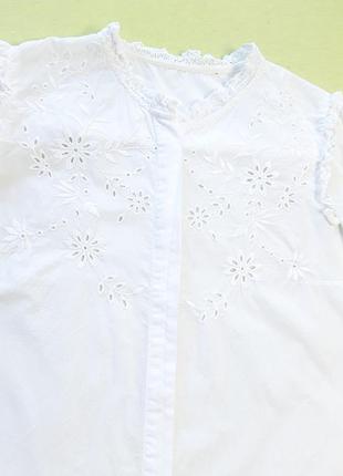 Шикарная блузка с прошвой и вышивкой от dorothy perkins7 фото