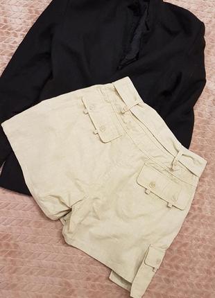 Крутые юбкв шорты  из смесового льна8 фото