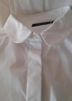 Белоснежная рубашка ,блузка школьная хлопковая подростковая topshop индия3 фото