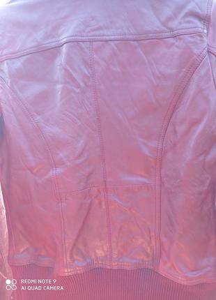 Кожанная бордовая винная  куртка на замке bershka кожа шкіра шкіряна2 фото