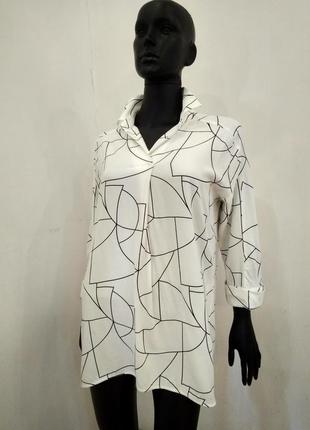 Сорочка модний геометричний лінійний принт2 фото