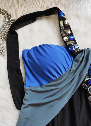 Чорний синій святковий ошатний ромпер бандо пуш ап комбінезон штанами вагітним6 фото