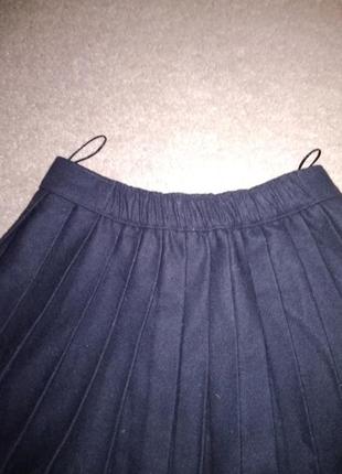 Плиссированная шерстяная юбка2 фото