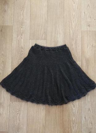 Итальянская ажурная вязанная шерстяная юбка мохер kaos размер м10 фото