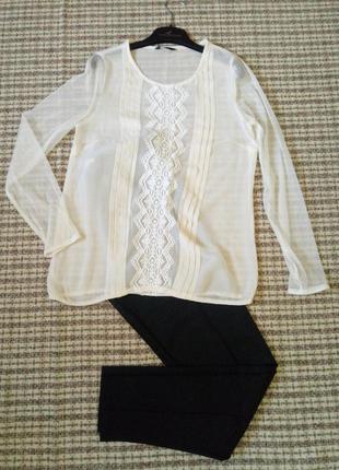 Блуза біла ажурна/блузка3 фото