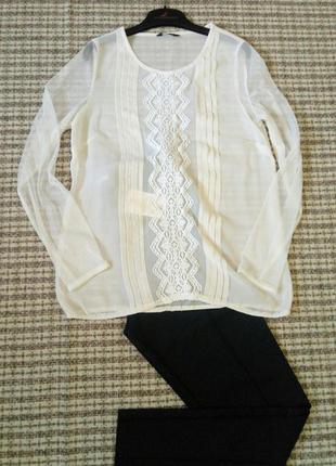 Белая ажурная блуза/блузка