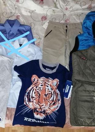 Пакет одежды на мальчика 122-128, школьная форма, брюки, куртка, жилет