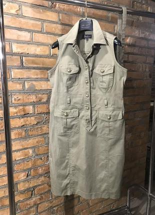 Платье хлопок хаки  luisa spagnoli 2