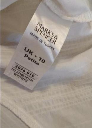Белая блузка блуза рубашка marks& spencer, размер 42-447 фото