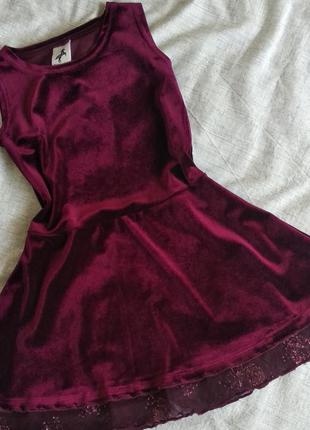Сукня сарафан palomino 98-104 оксамит марсала