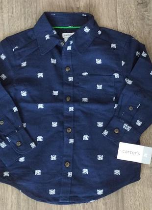 Темно-синяя рубашка на мальчика carters 2т, есть 2шт если двойни