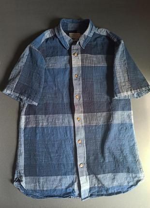 Базовая рубашка печворк блуза блузка в клетку клетку принт натуральная ткань натуральная ткань винтаж винтаж