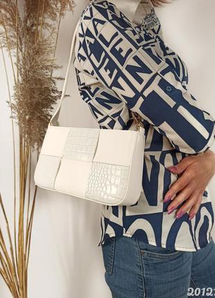 Белая плетеная сумка, элегантная, біла плетена сумочка, елегантна
