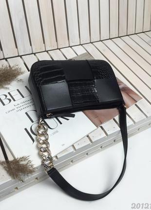 Чёрная женская сумка, красивая и модная, чорна жіноча сумочка, гарна і модна3 фото