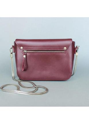 Женская кожаная сумочка бордовая5 фото