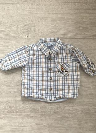 Хлопковая рубашка, кофта winnie pooh от h&m на 2-4 месяца1 фото